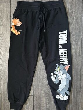 Tom and Jerry Black Jogger Sweatpants